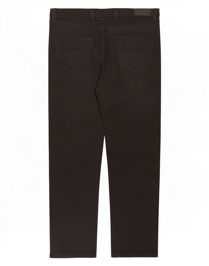 Marks & Spencer Herren Regular Straight Jeans W38 L31 Schwarze Baumwolle