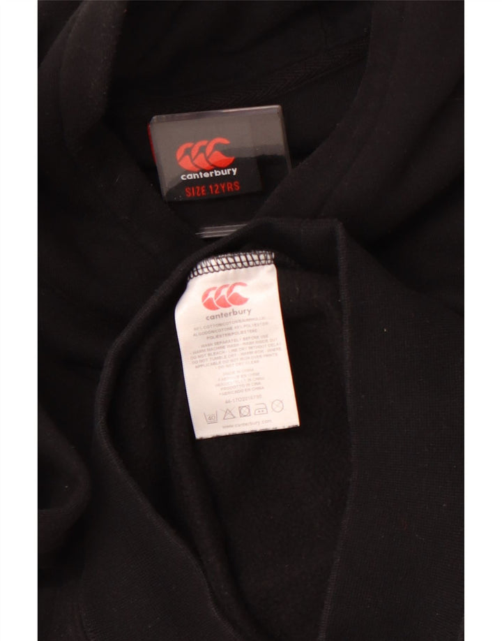 CANTERBURY Kapuzenpullover für Jungen, 11–12 Jahre, schwarze Baumwolle