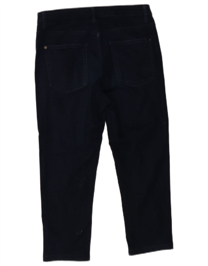 Marks & Spencer Damen-Cropped-Jeans UK 12 Medium W32 L21 Marineblaue Baumwolle