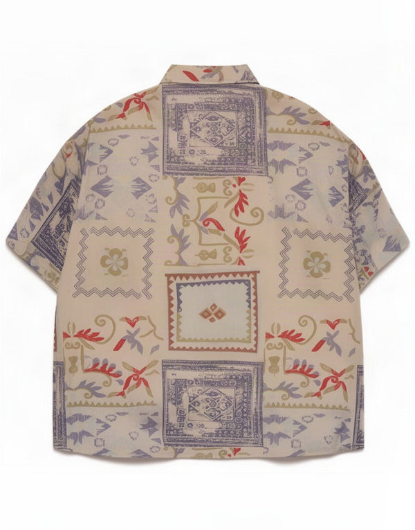 Club D'Amingo Herren Kurzarmhemd UK 45/46 2XL Mehrfarbiges Patchwork