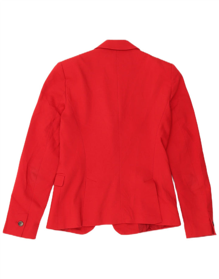 Zara Damen 1-Knopf-Blazer-Jacke, UK 10, kleine rote Baumwolle