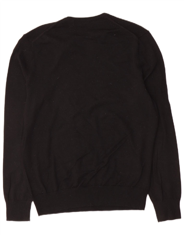 Gap Herren-Pullover mit V-Ausschnitt aus mittelschwarzer Merinowolle