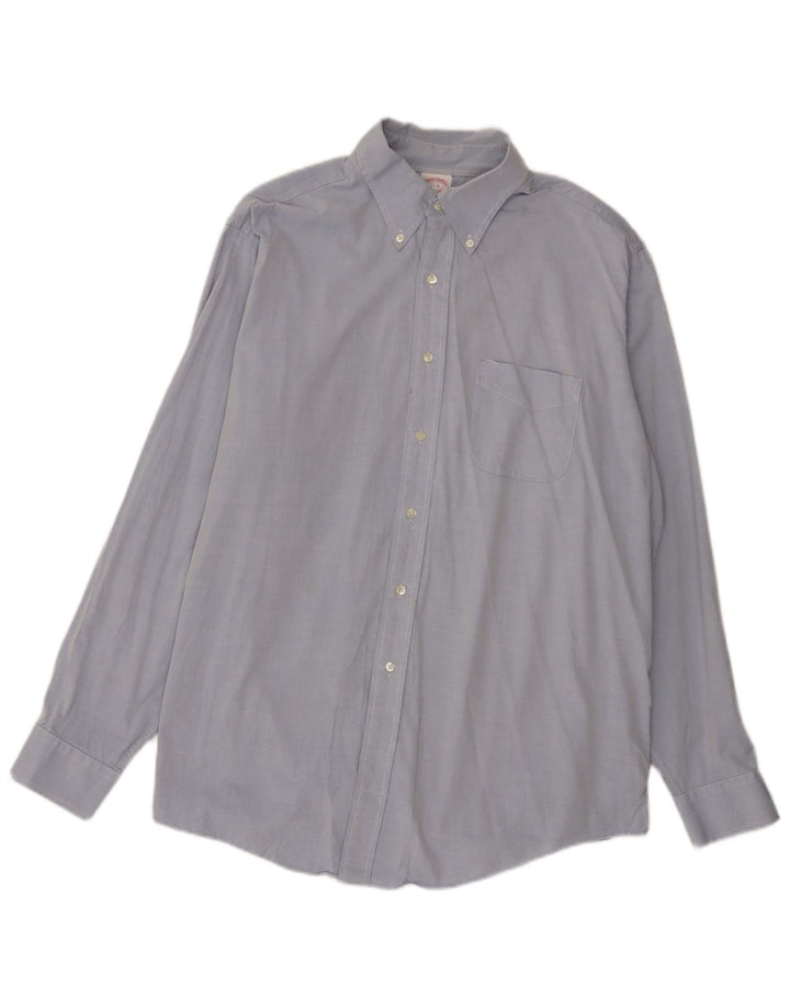 Brooks Brothers Herrenhemd Größe 17 XL Blaue Baumwolle