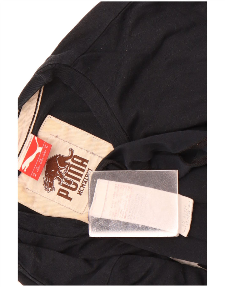 Puma Herren Grafik T-Shirt Top Mittelschwarz Baumwolle