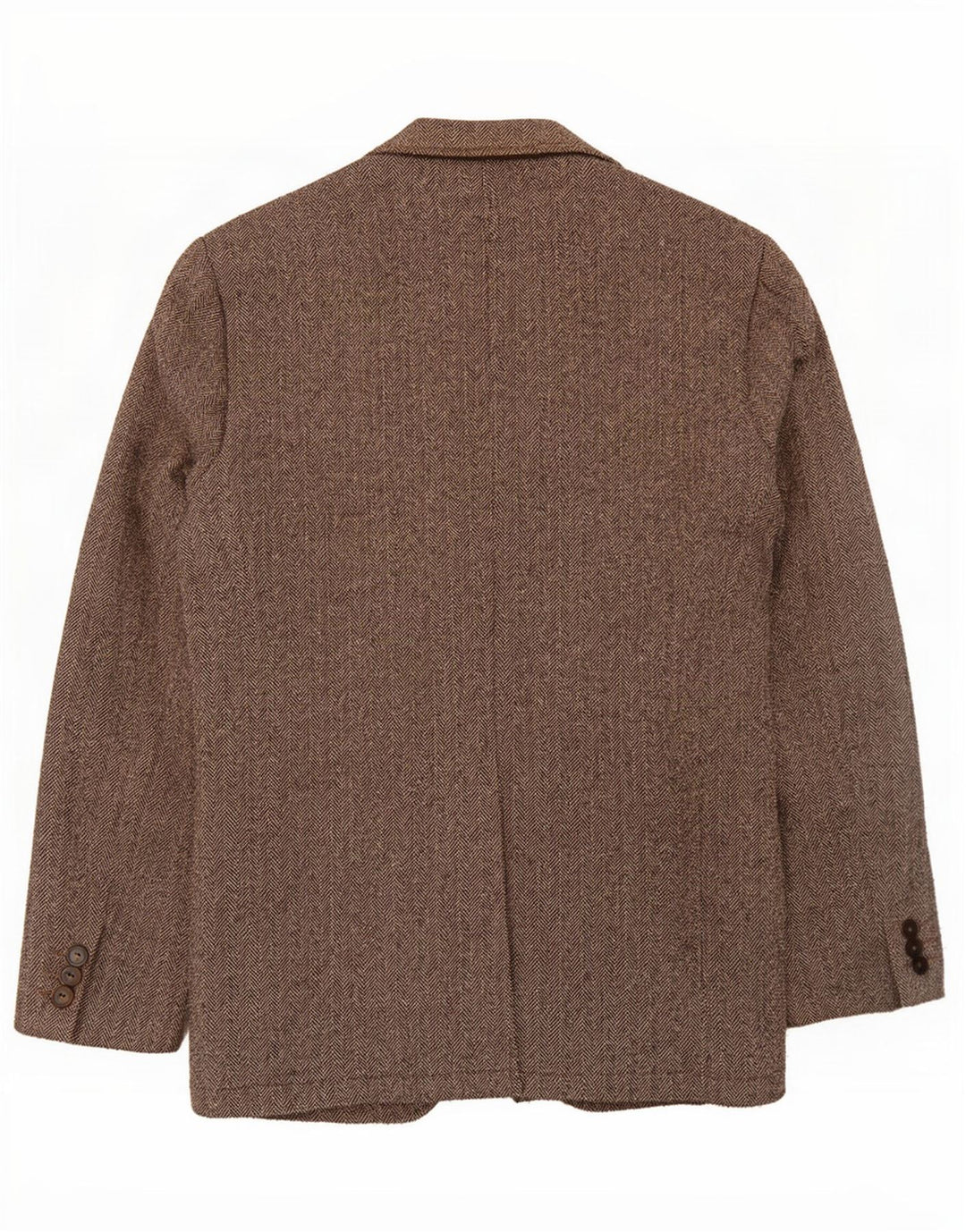 Gap Herren-Blazer mit 2 Knöpfen, UK 36, klein, braunes Fischgrätmuster aus Polyamid