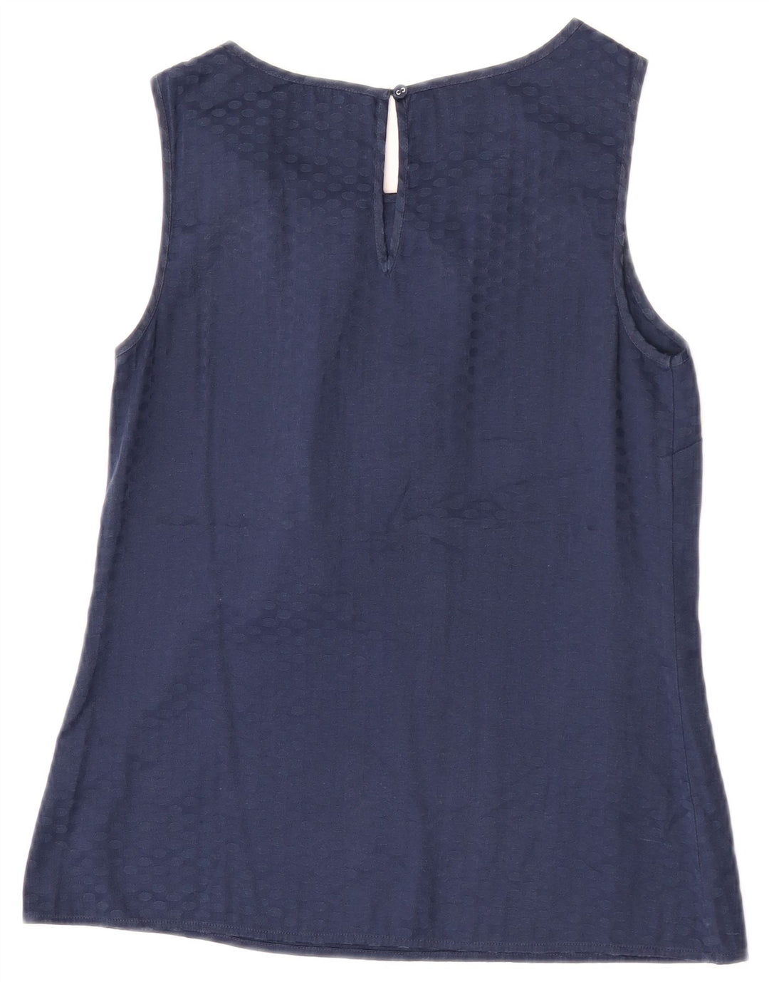 Oasis Ärmelloses Damen-Blusenoberteil UK 12 Mittelmarineblau gepunktetes Polyester