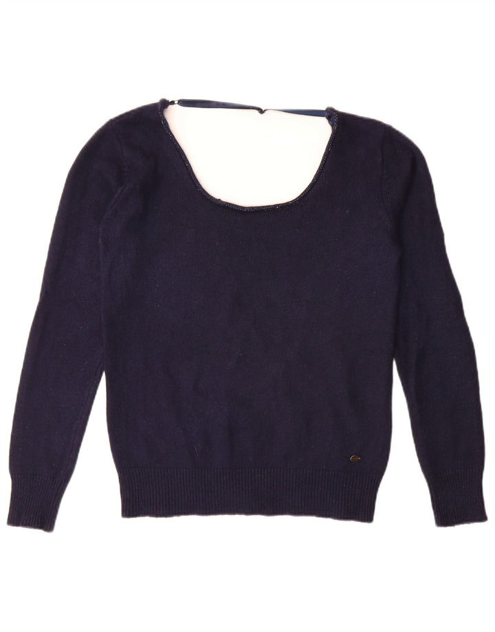 Guess Damen-Pullover mit U-Boot-Ausschnitt, Gr. 14, mittleres Marineblau