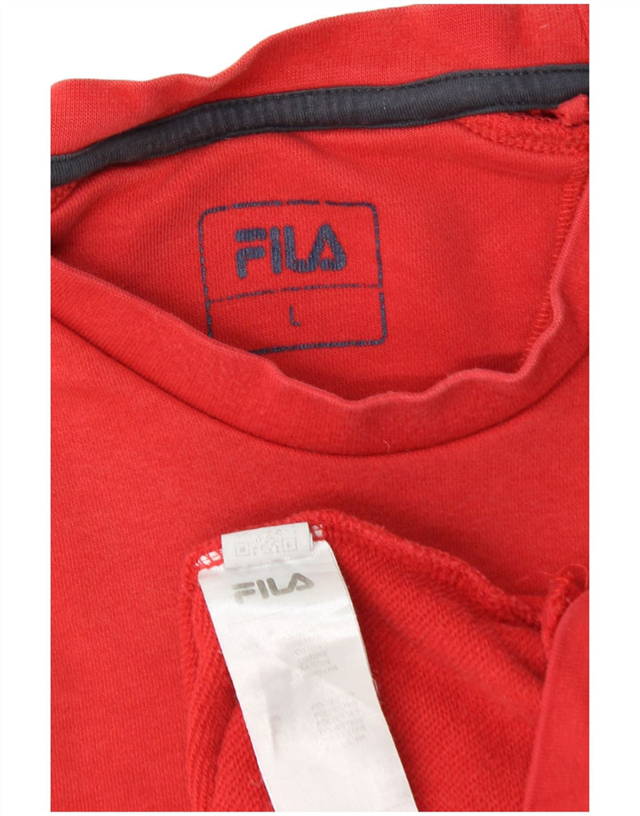 Fila Herren-Sweatshirt-Pullover, großes rotes Polyester