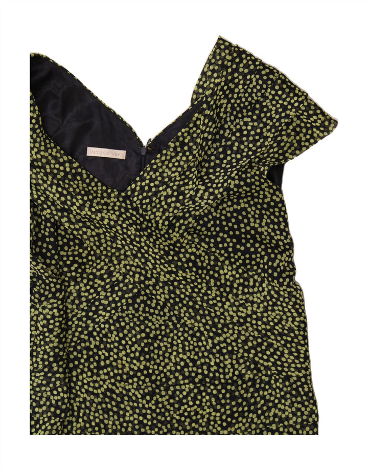 JACQUES VERT Womens Sheath Dress UK 14 Large Green Spotted Polyester Vintage Jacques Vert and Second-Hand Jacques Vert from Messina Hembry 