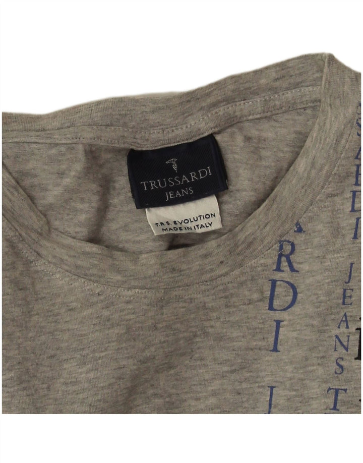 Trussardi Jeans Herren-T-Shirt mit Grafik, groß, grau meliert