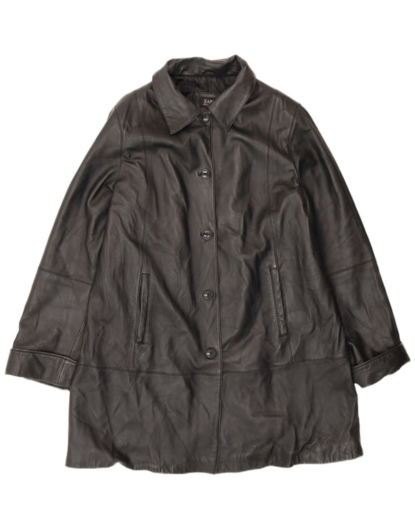Zarro Damen Ledermantel IT 50 XL Schwarzes Leder