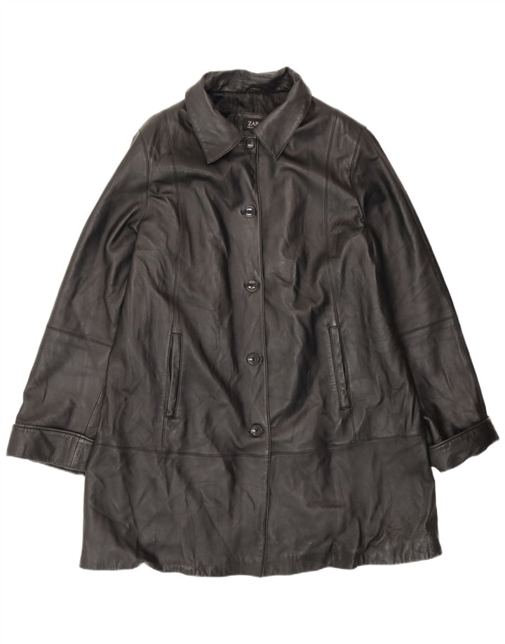 Zarro Damen Ledermantel IT 50 XL Schwarzes Leder
