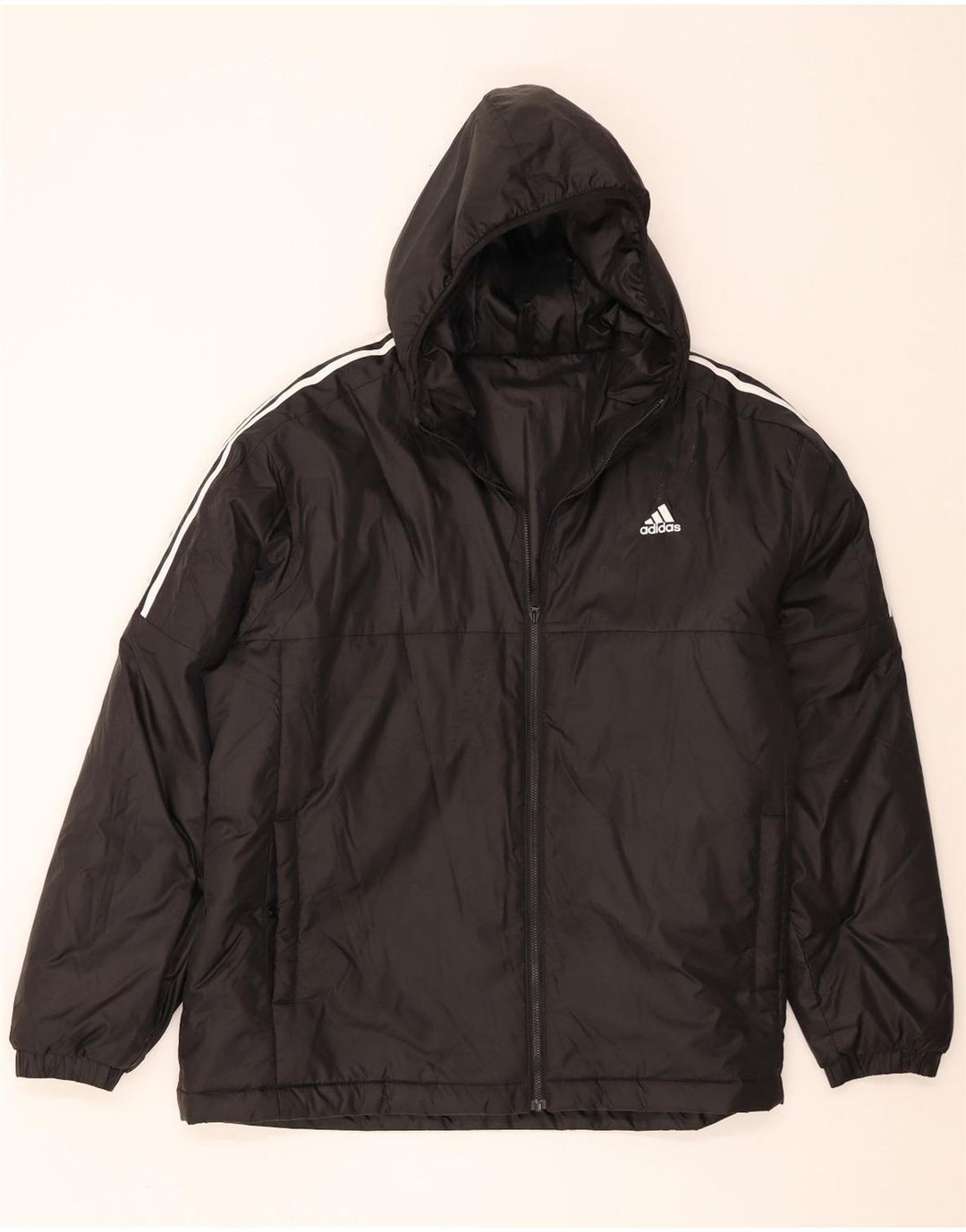 Adidas Herren Kapuzen-Windbreakerjacke UK 44 2XL Schwarz Polyester
