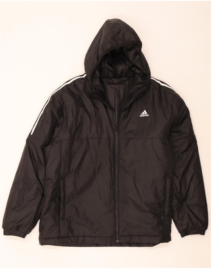 Adidas Herren Kapuzen-Windbreakerjacke UK 44 2XL Schwarz Polyester