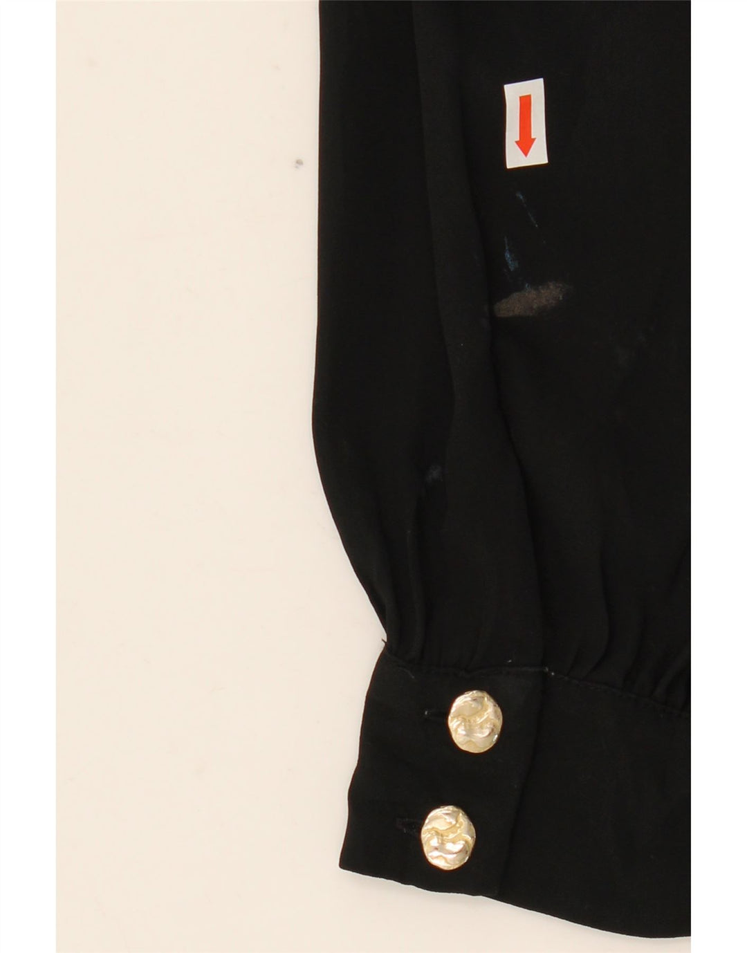 Zara Damen-Langarm-Blusenoberteil mit Bindeband vorne, Gr. 10, Größe S, Schwarz, Polyester