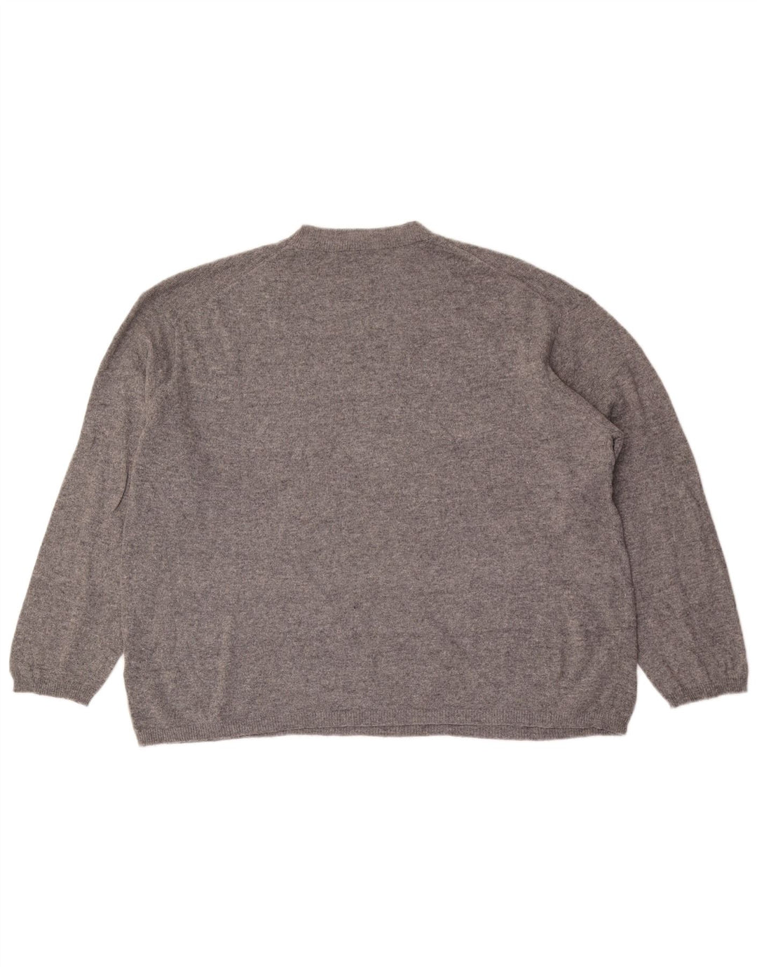 Zara Damen-Pullover, übergroß, Rundhalsausschnitt, Gr. 42, Größe L, graue Wolle