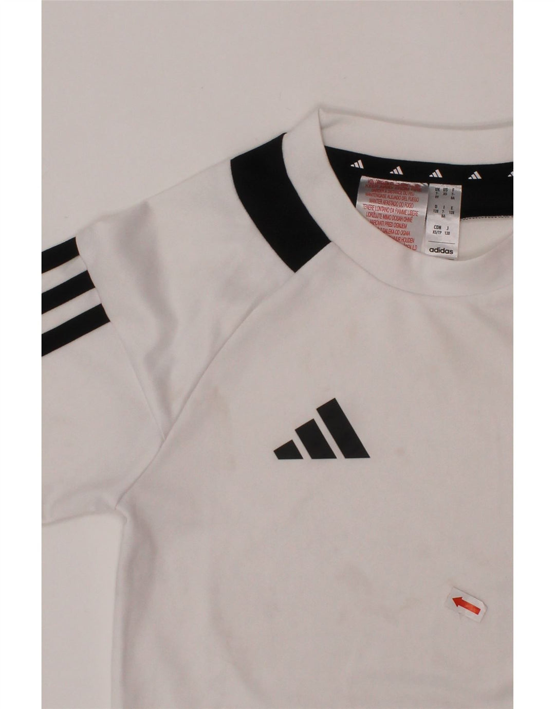 ADIDAS Aeroready T-Shirt-Oberteil für Jungen, 7–8 Jahre, weißes Colourblock-Polyester