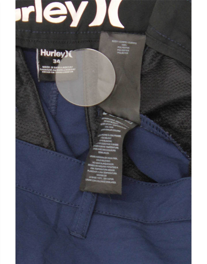 Hurley Herren Chino-Shorts W34 Large Marineblaues Polyester