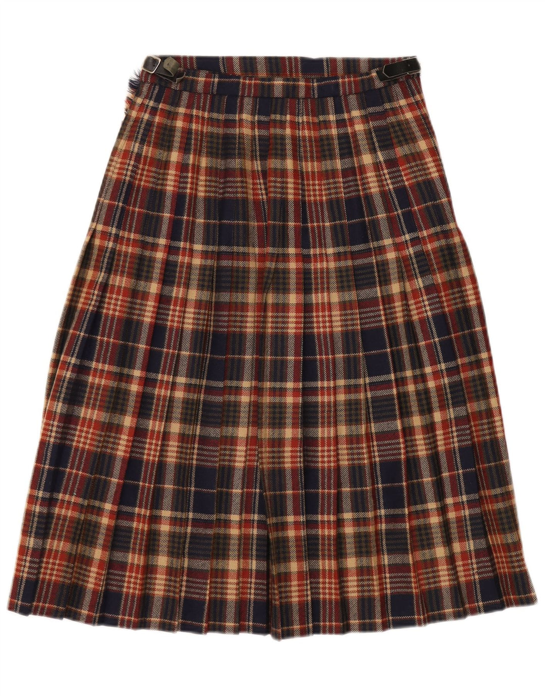 Vintage Damen Wickelrock UK 12 Medium W27 Mehrfarbig karierte Schurwolle