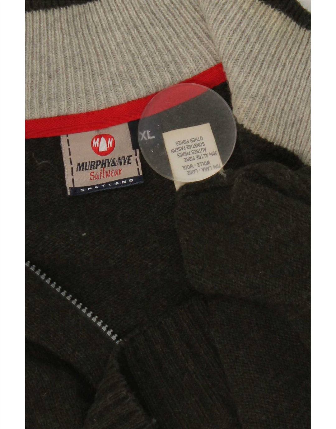 Murphy & Nye Herren-Pullover mit Reißverschluss, XL, grüne Wolle