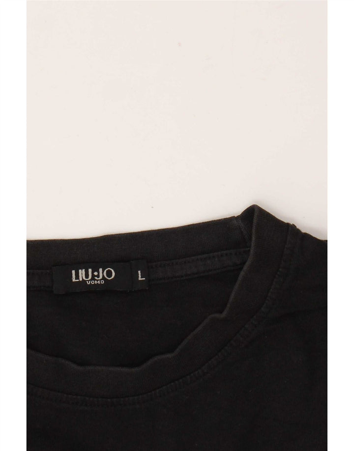 Liu Jo Herren Grafik T-Shirt Top Large Schwarz