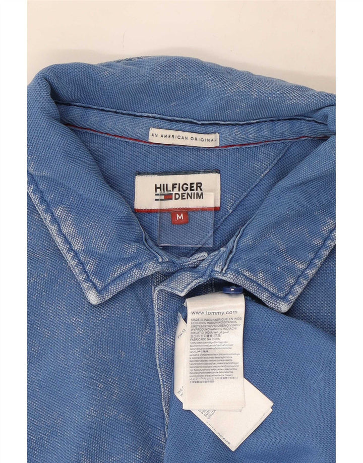 Tommy Hilfiger Herren-Poloshirt aus mittelblauer Baumwolle