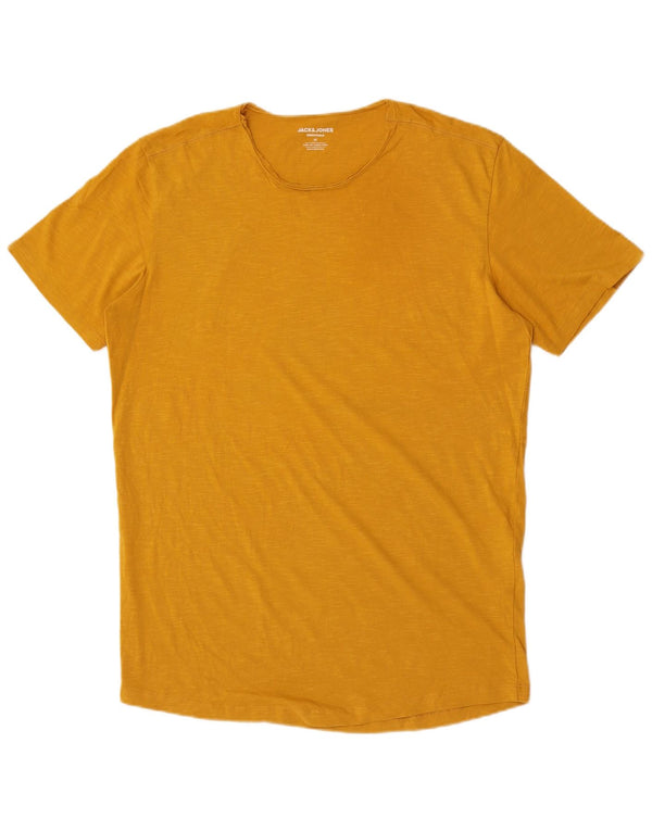 Jack & Jones Herren-T-Shirt mit normaler Passform, mittelgelbe Baumwolle
