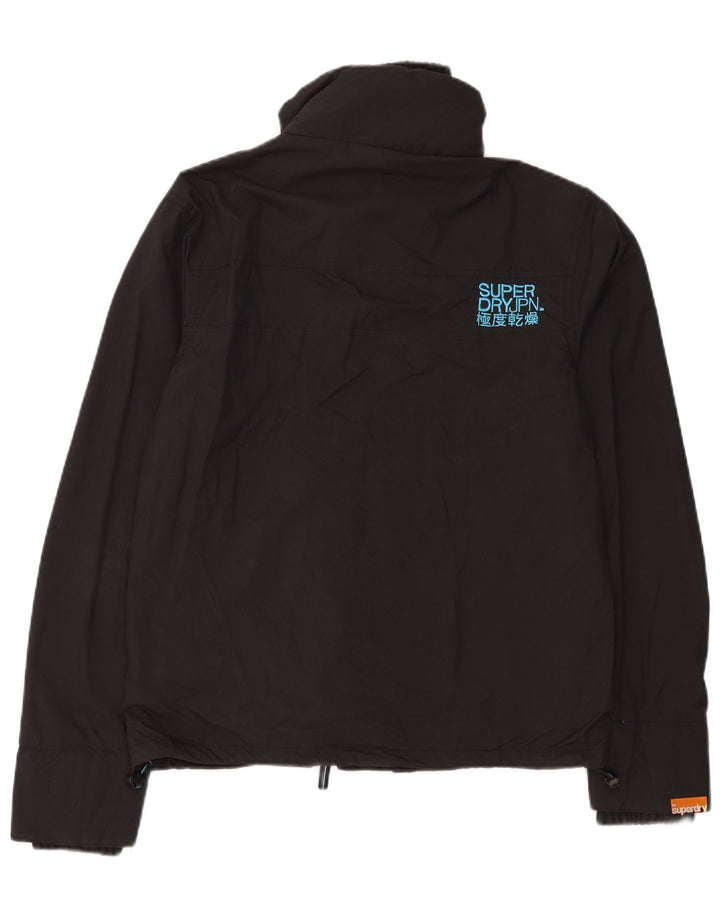 SUPERDRY Übergroße Damen-Windbreakerjacke mit Grafik, UK 14, Mittelschwarz