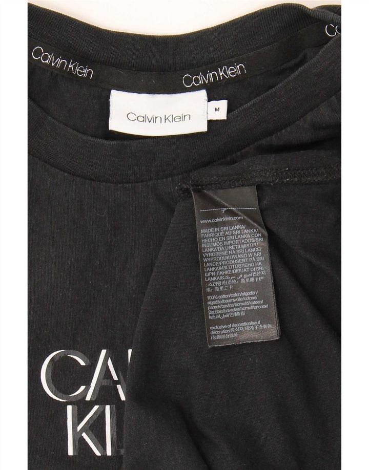 Calvin Klein Herren Grafik-T-Shirt-Oberteil aus mittelschwarzer Baumwolle
