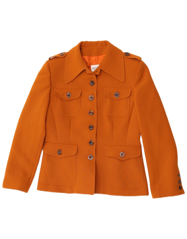 Swish Damen-Militär-Blazer mit 6 Knöpfen, IT 46, groß, braun, Polyester