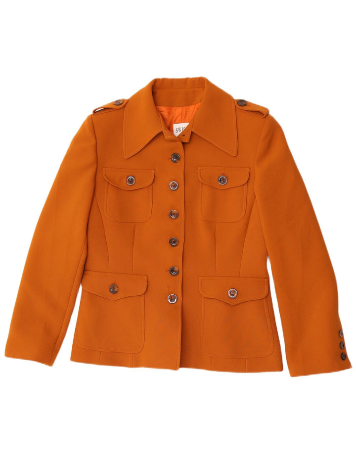 Swish Damen-Militär-Blazer mit 6 Knöpfen, IT 46, groß, braun, Polyester