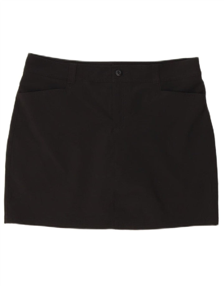 EDDIE BAUER Womens Low Waist Mini Skirt US 12 Large W36  Black Polyester