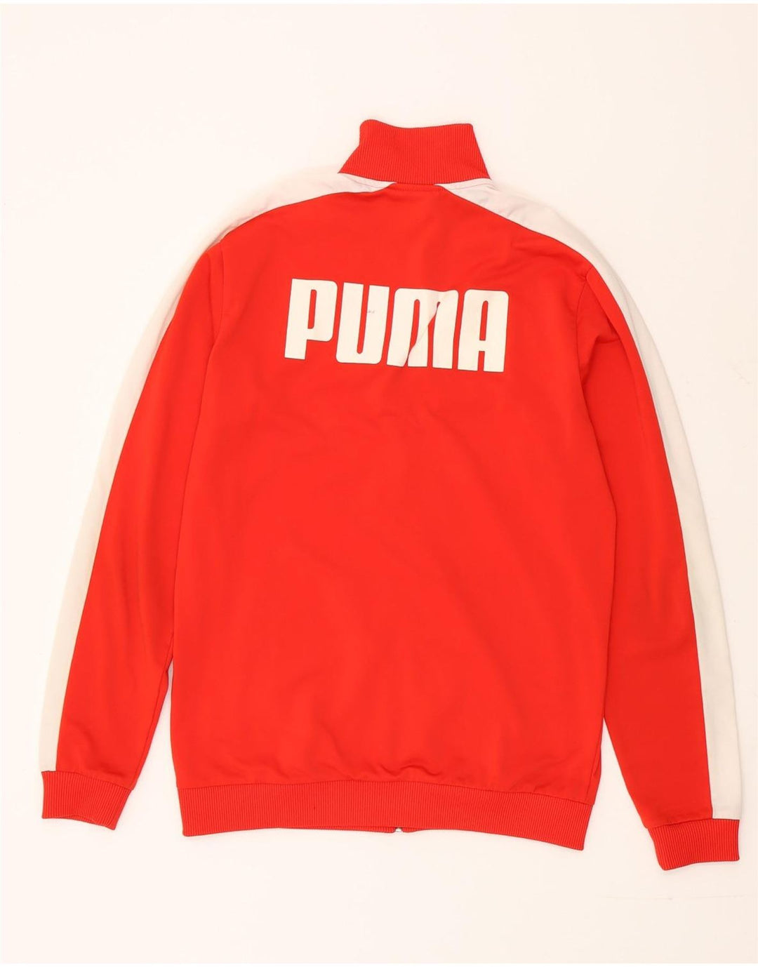 Puma Jungen Grafik-Trainingsanzug-Top-Jacke, 15–16 Jahre, rotes Farbblockdesign