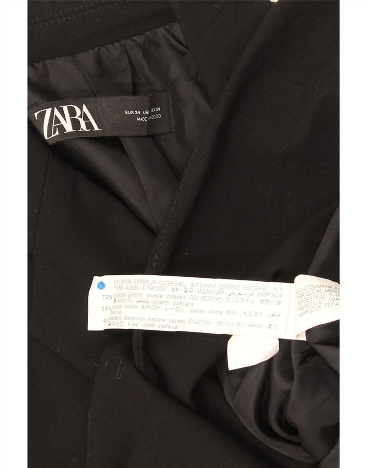 Zara Damen 1-Knopf-Blazerjacke EU 34 2XS Schwarz Polyester