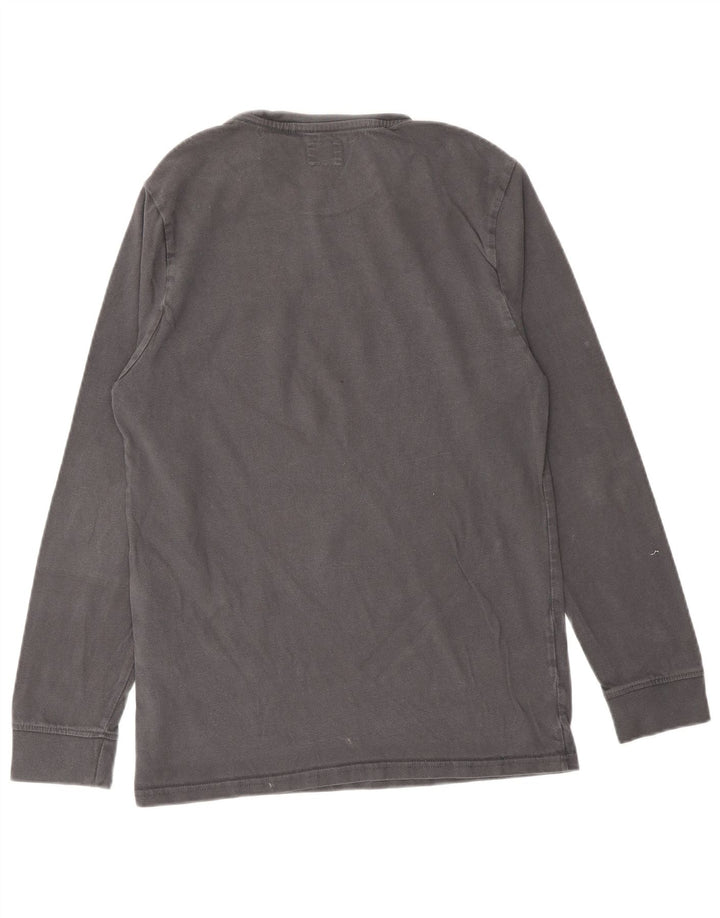 LEVI'S Damen Top Langarm UK 6 XS Graue Baumwolle