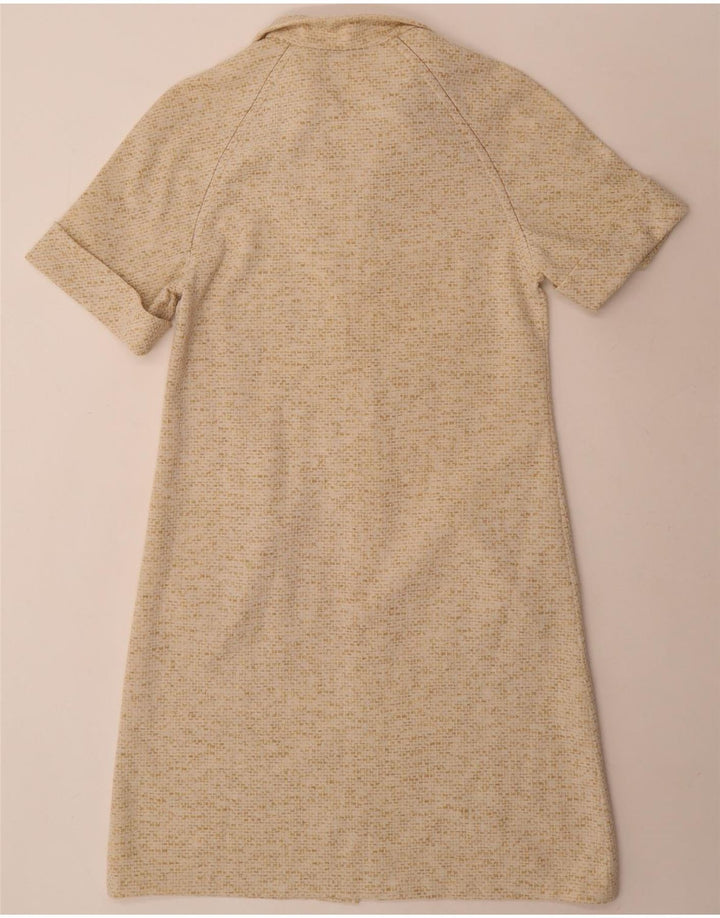 Vintage Damen Etuikleid UK 14 Mittelbeige meliert