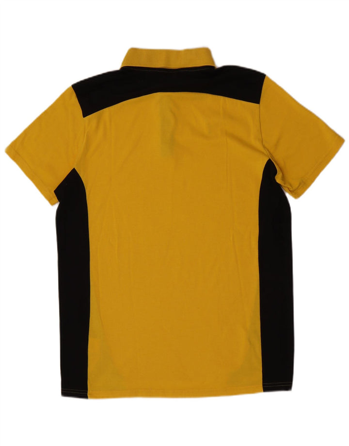 Puma Herren-Poloshirt, großes gelbes Colourblock-Polyester