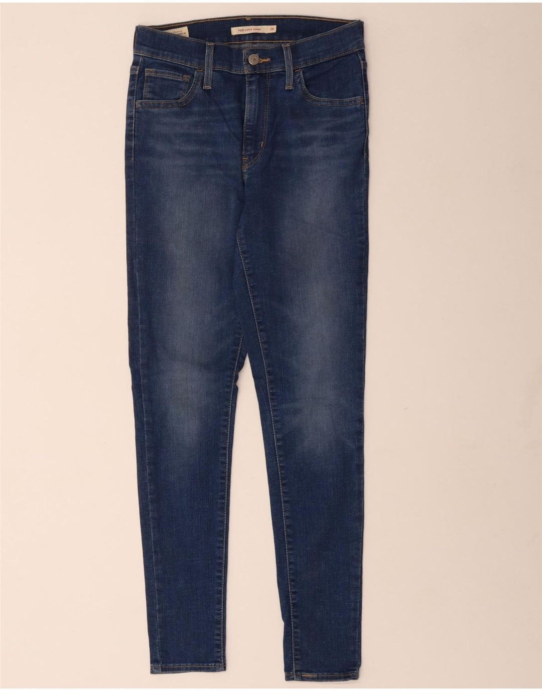 LEVI'S Damen 720 Skinny Jeans W26 L28 Blaue Baumwolle
