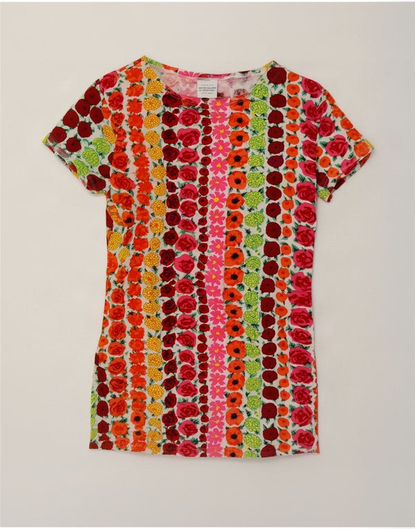 Benetton Damen T-Shirt-Kleid UK 10 Small Mehrfarbig geblümt
