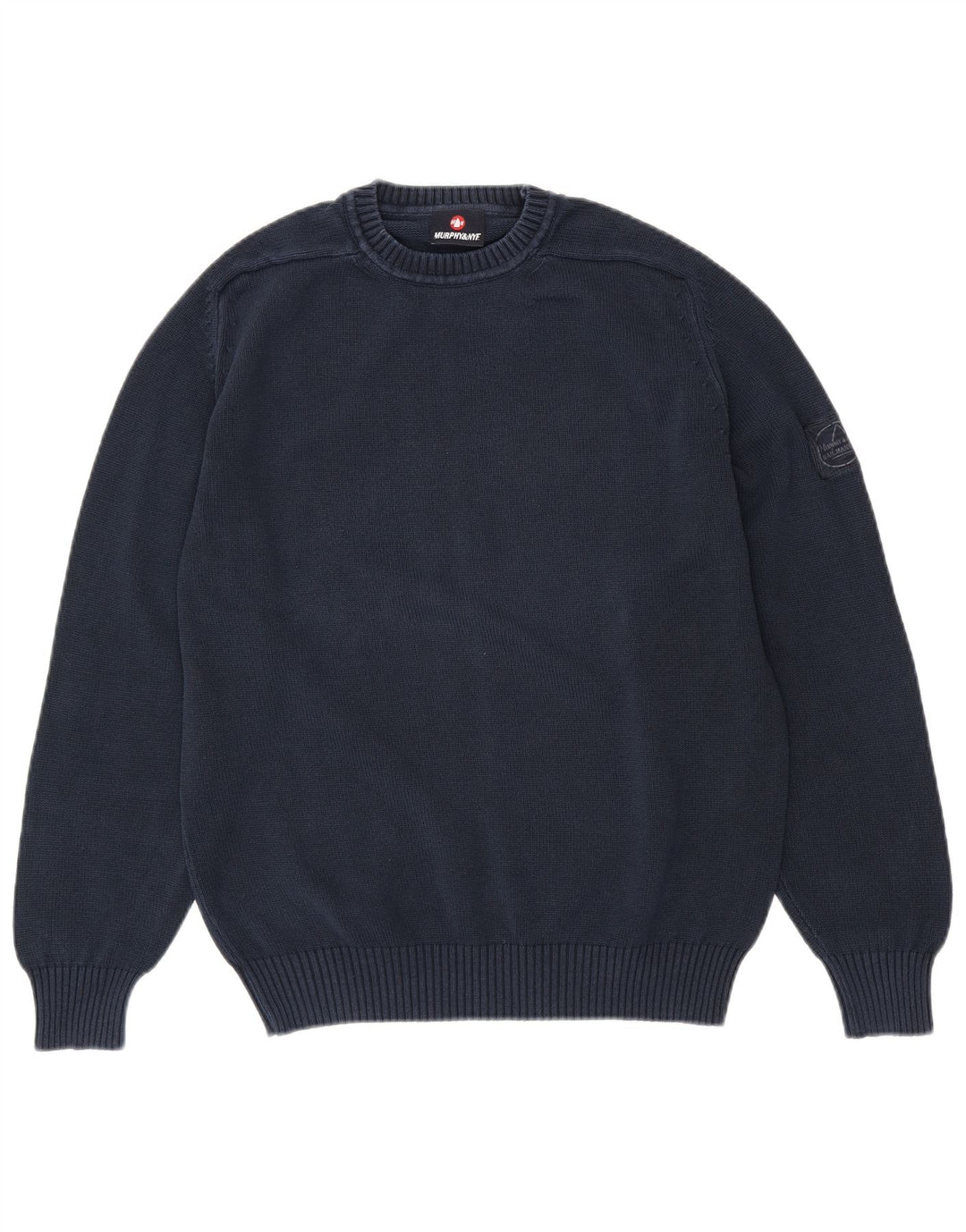 MURPHY & NYE Herren-Sailmakers-Pullover mit Rundhalsausschnitt, mittleres Marineblau