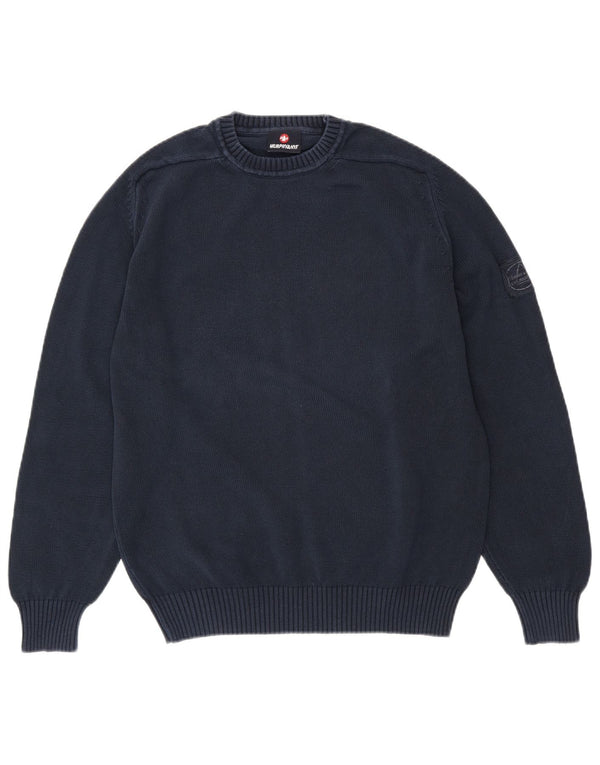 MURPHY & NYE Herren-Sailmakers-Pullover mit Rundhalsausschnitt, mittleres Marineblau
