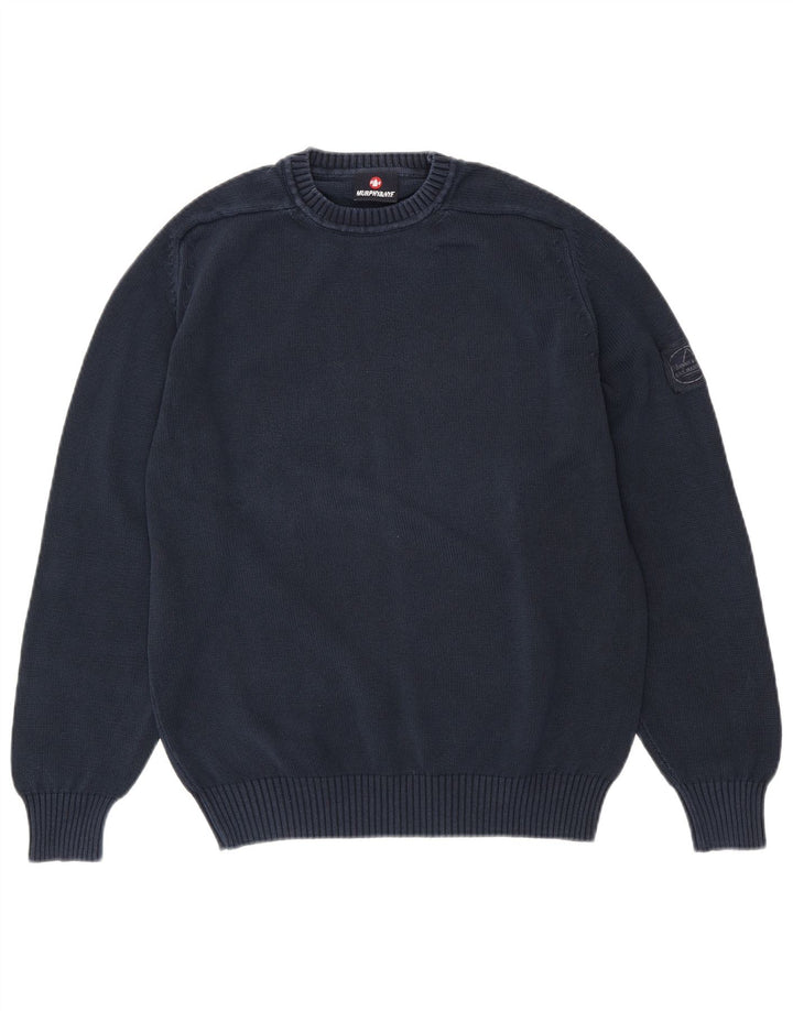 MURPHY & NYE Herren-Sailmakers-Pullover mit Rundhalsausschnitt, mittleres Marineblau