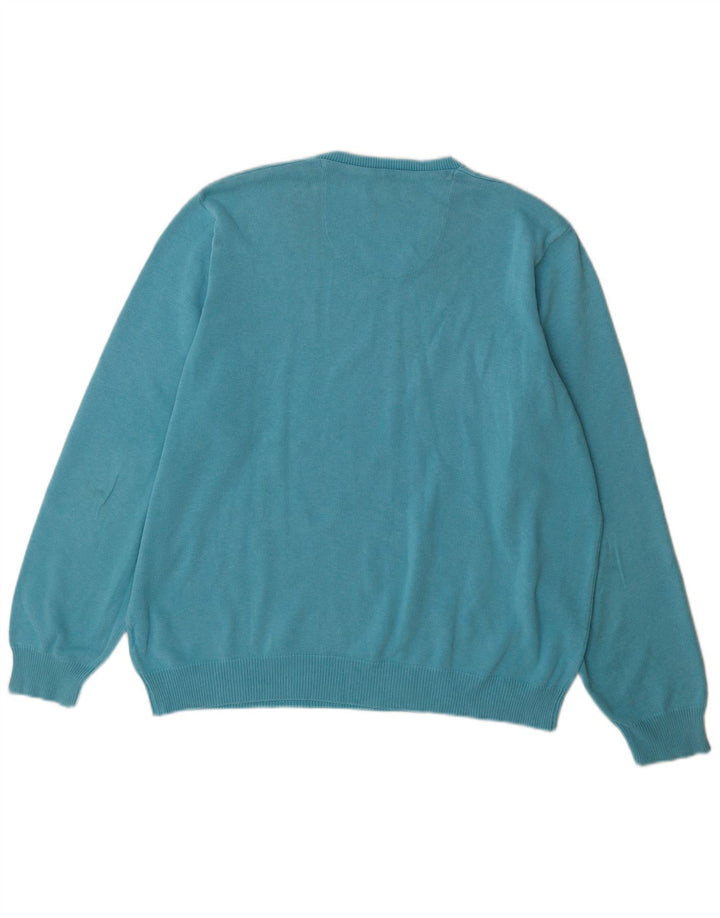 Marks & Spencer Herren-Pullover mit normaler Passform und V-Ausschnitt, XL, Blau