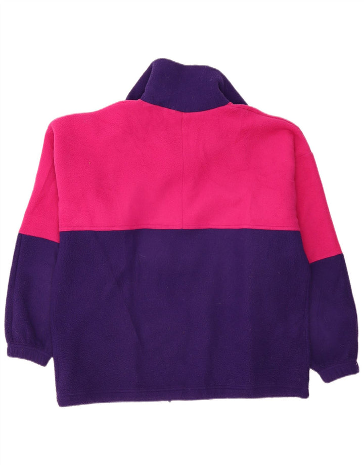 ALEXANDER Herren-Fleecepullover mit Reißverschluss am Hals, XL, lila, Farbblock-Polyester