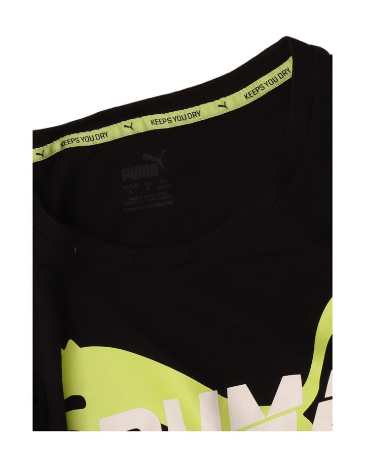Puma Herren Grafik T-Shirt Top Small Schwarz