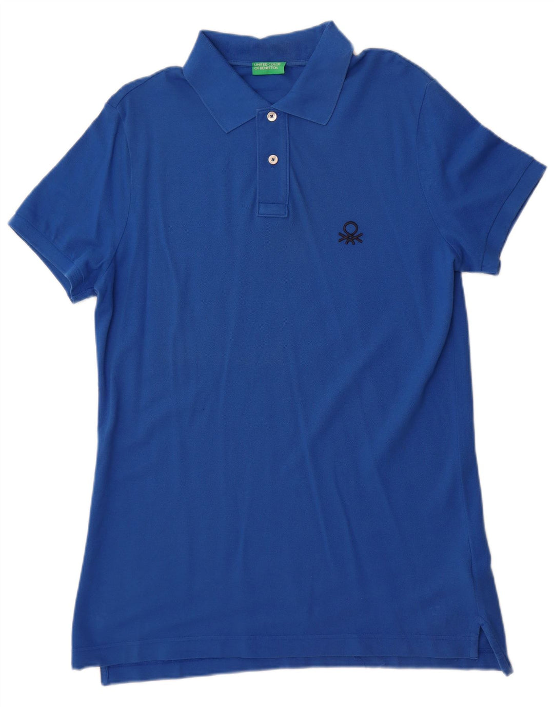 Benetton Herren Poloshirt XL Blau Baumwolle