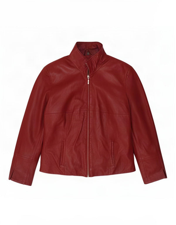 Vintage Damen Lederjacke IT 44 Medium Burgund