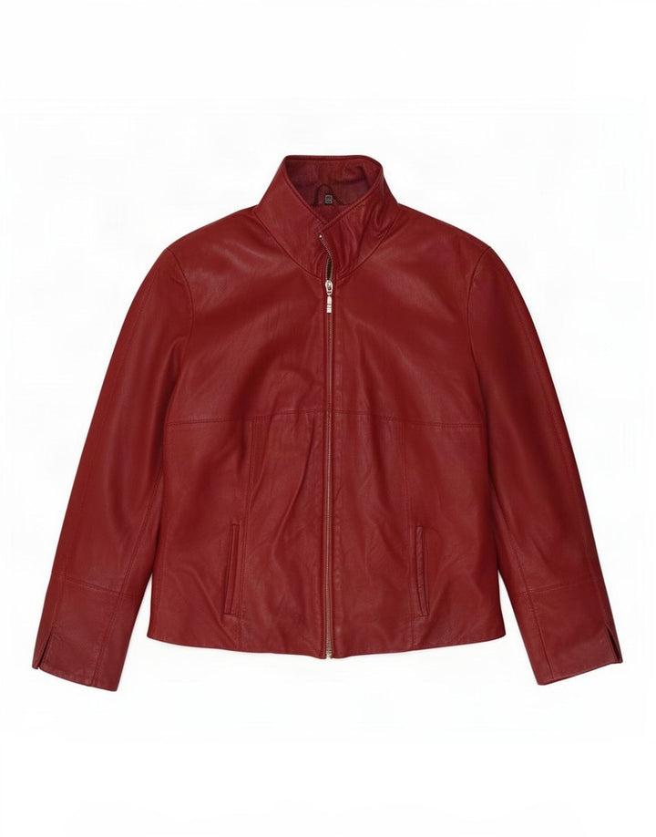 Vintage Damen Lederjacke IT 44 Medium Burgund