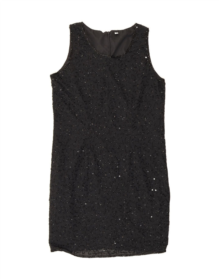 VINTAGE Womens Sleeveless Sheath Dress Size 19 Medium Black Polyester Vintage Vintage and Second-Hand Vintage from Messina Hembry 