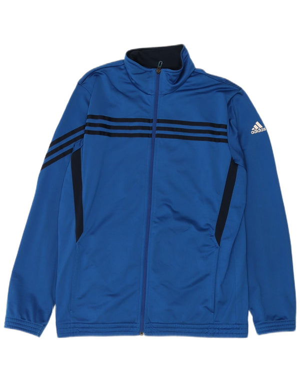 Adidas Herren-Trainingsanzugoberteil, UK-Größe 42/44, großes blaues Colourblock-Polyester